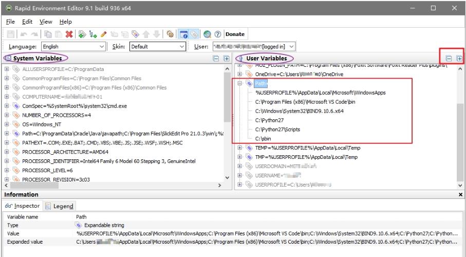 Rapid Environment Editor,环境变量,Environment.